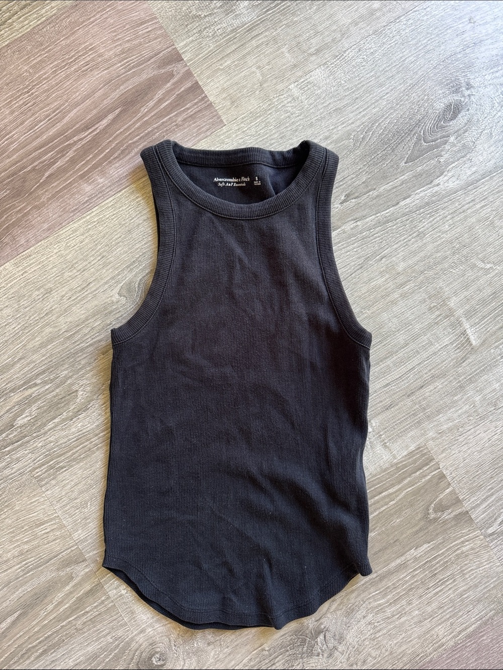 Abercrombie & Fitch Soft A&F Essentials Ribbed Tank Top Black